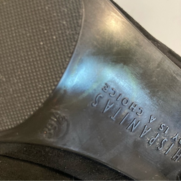 Hispanitas Pandora Black Suede Chain Fringe Slip On Block Heel Loafers Pump NWOB - Picture 10 of 11